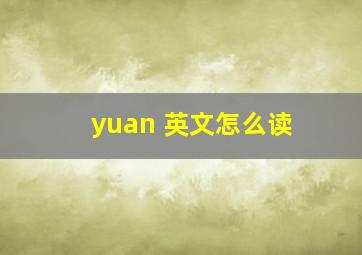 yuan 英文怎么读